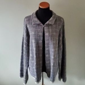Chiaramente Italy XL Old Money Academia Preppy Glen Plaid Wool Blend Knit Poncho